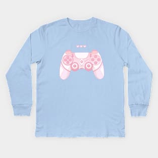 Cute pink game controller Kids Long Sleeve T-Shirt